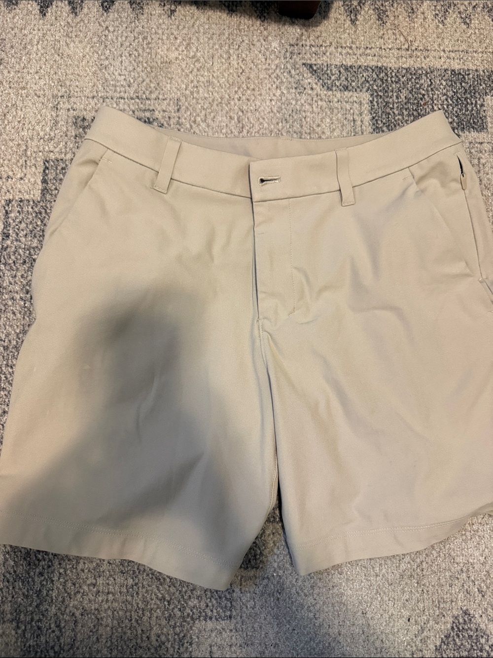 lululemon athletica Men's Flat-Front Shorts in Cream